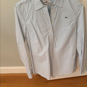 Vineyard Vines Blue Gingham Button Down Shirt slim fit